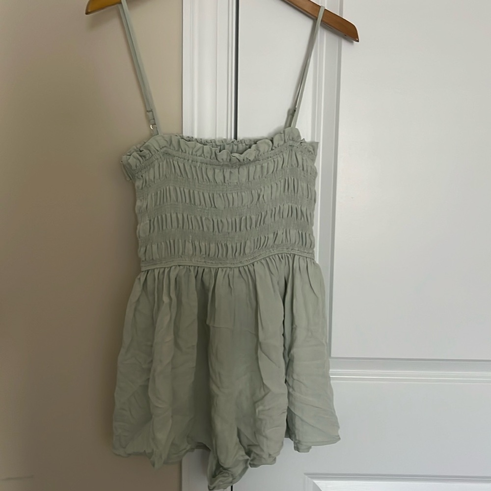 Seafoam romper with detachable straps